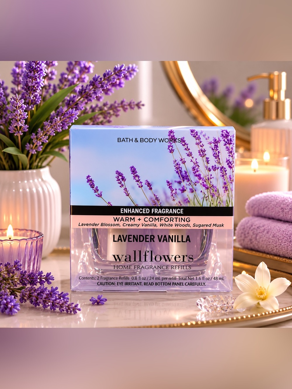 Bath & Body Works Lavender Vanilla Wallflowers Refills - 2 Pk